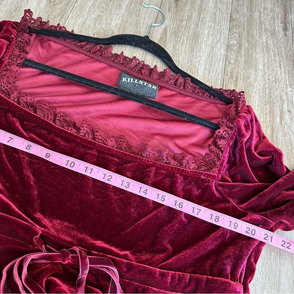 Killstar imperia red velvet dress - Picture 7 of 10